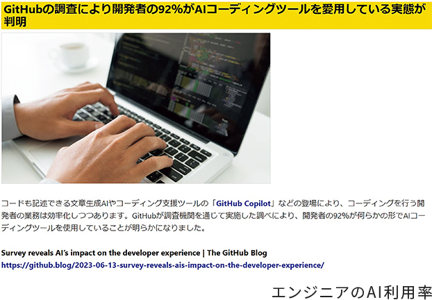 エンジニアのAI利用率の記事