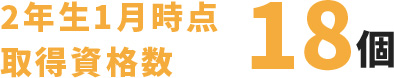2年生1月時点取得資格数18個